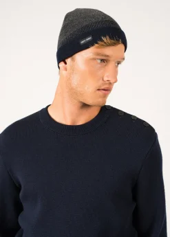 SAINT JAMES Bonnets & Chapeaux*Bonnet bicolore Bretagne Gris/marine