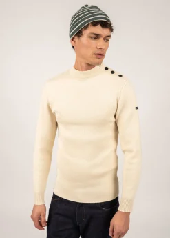 SAINT JAMES Bonnets & Chapeaux*Bonnet de quart rayé Vegetal/ecru