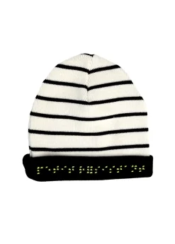 SAINT JAMES Bonnets & Chapeaux*Bonnet enfant rayé Ecume/navy/navy