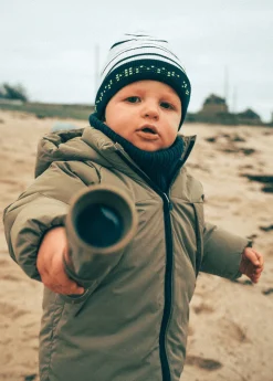 SAINT JAMES Accessoires*Bonnet enfant rayé Ecume/navy/navy