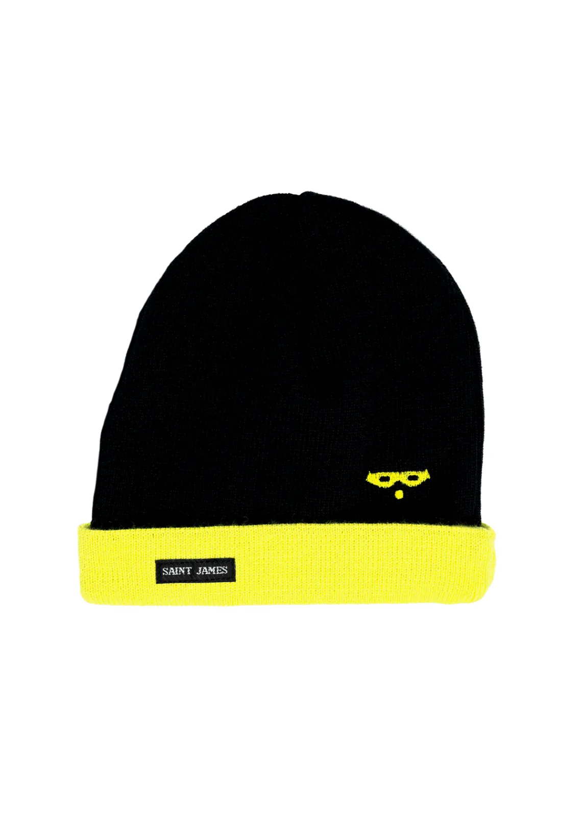 SAINT JAMES Bonnets & Chapeaux*Bonnet enfant uni Navy/jaunefluo