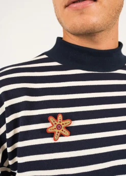 SAINT JAMES Broches*Broche brodée Etoile de mer Multico