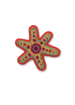 SAINT JAMES Broches*Broche brodée Etoile de mer Multico