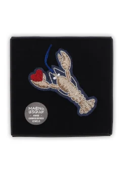 SAINT JAMES Broches*Broche brodée Homard coeur Or