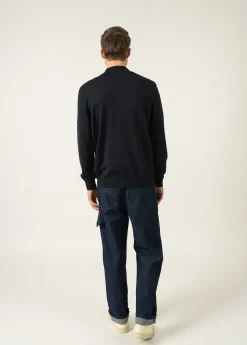 SAINT JAMES Pulls & Gilets*Cardigan zippé Colorado Navy/gris