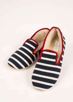 SAINT JAMES Chaussures Et Chaussettes*Charentaises rayées Marine/ecru/rouge