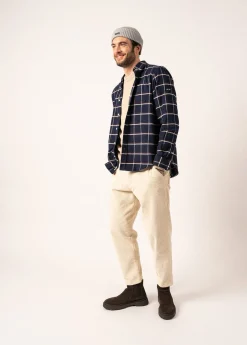 SAINT JAMES Chemises*Chemise à carreaux Vicente Navy/prune