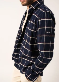 SAINT JAMES Chemises*Chemise à carreaux Vicente Navy/prune