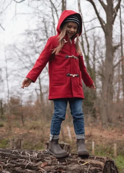 SAINT JAMES Cabans & Manteaux*Duffle-coat enfant St Malo Rouge