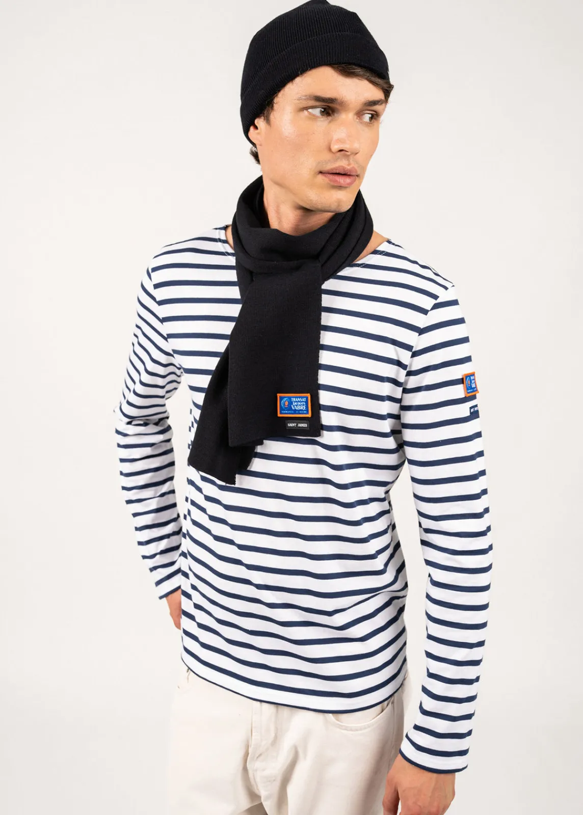 SAINT JAMES Echarpes & Foulards*Echarpe unie en laine mélangée Navy