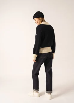 SAINT JAMES Pulls & Gilets*Gilet esprit sport Campus Navy/ecru