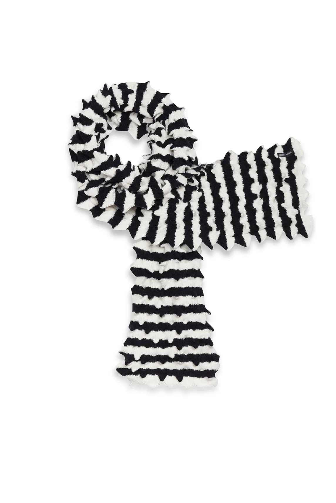 SAINT JAMES Echarpes & Foulards*Longue écharpe effet "nid d'abeille" Alvéole Ecume/navy