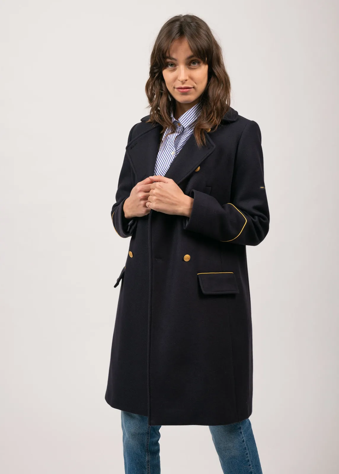 SAINT JAMES Cabans & Manteaux*Manteau inspiration officier Ste Louane Navy
