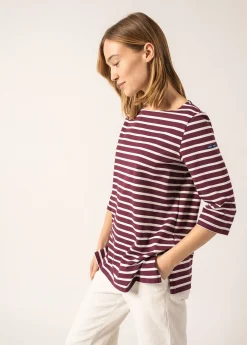 SAINT JAMES Marinières*Marinière anti-UV Phare Prune/ecume