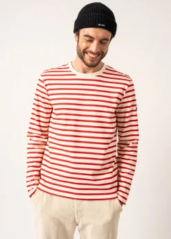 SAINT JAMES Marinières*Marinière col rond Valognes Ecru/tulipe