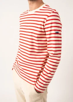 SAINT JAMES Marinières*Marinière col rond Valognes Ecru/tulipe