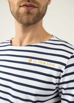 SAINT JAMES Marinières*Marinière iconique La Tour Eiffel Neige/marine