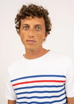 SAINT JAMES Marinières*Marinière iconique Naval à manches courtes Neige/gitane/tulipe