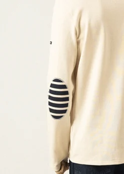 SAINT JAMES Marinières*Marinière iconique unie à coudières rayées Ecru/navy/ecru