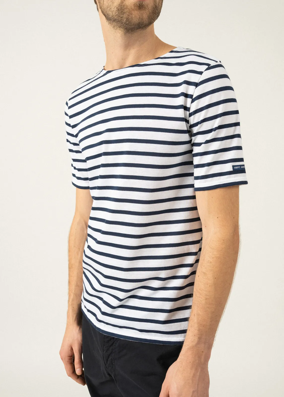 SAINT JAMES Marinières*Marinière manches courtes Levant Neige/marine