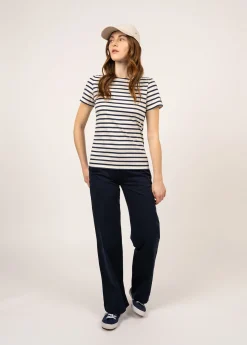 SAINT JAMES Marinières*Marinière manches courtes Etrille Ecru/marine