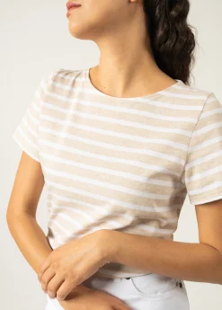 SAINT JAMES Marinières*Marinière manches courtes Etrille Naturel/neige