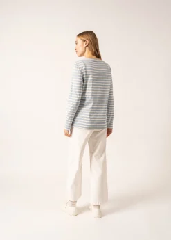 SAINT JAMES Marinières*Marinière Minquidame à paillettes Ciel/ecru