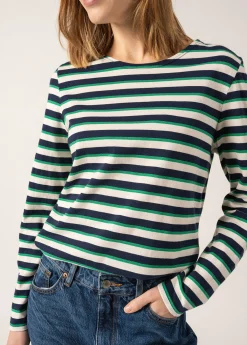 SAINT JAMES Marinières*Marinière Minquidame tricolore Marine/ecume/vert