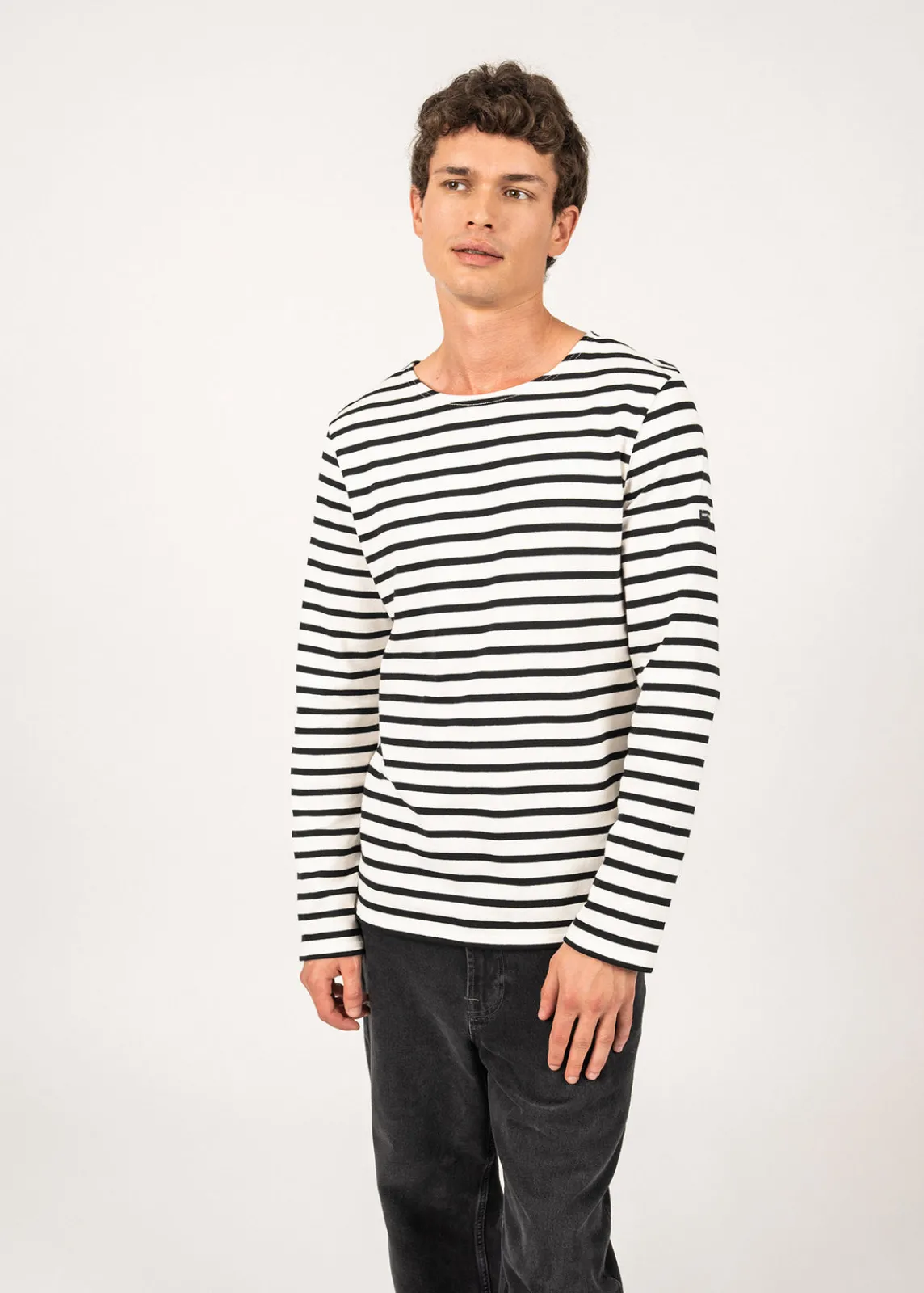 SAINT JAMES Marinières*Marinière mixte Meridien Ecume/noir