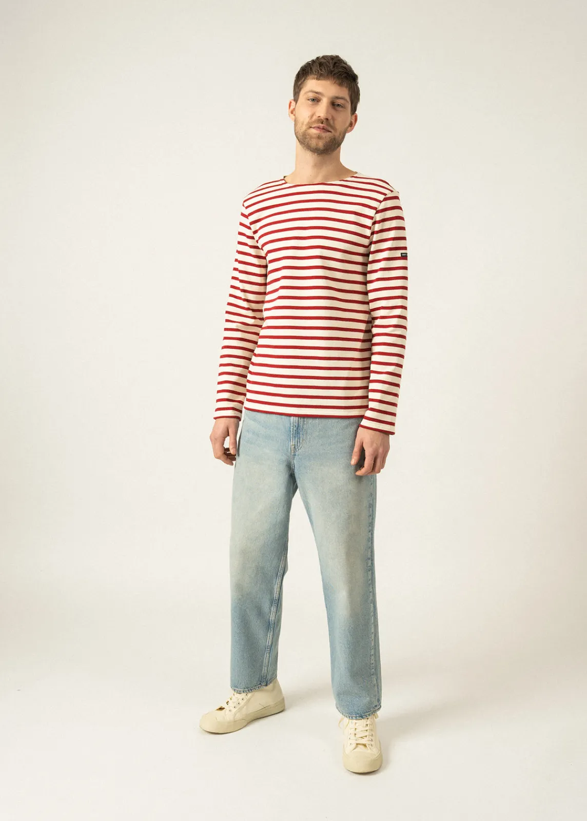 SAINT JAMES Marinières*Marinière mixte Meridien Ecru/persan