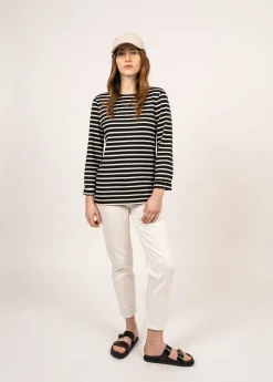 SAINT JAMES Marinières*Marinière mixte Minquiers Noir/ecru