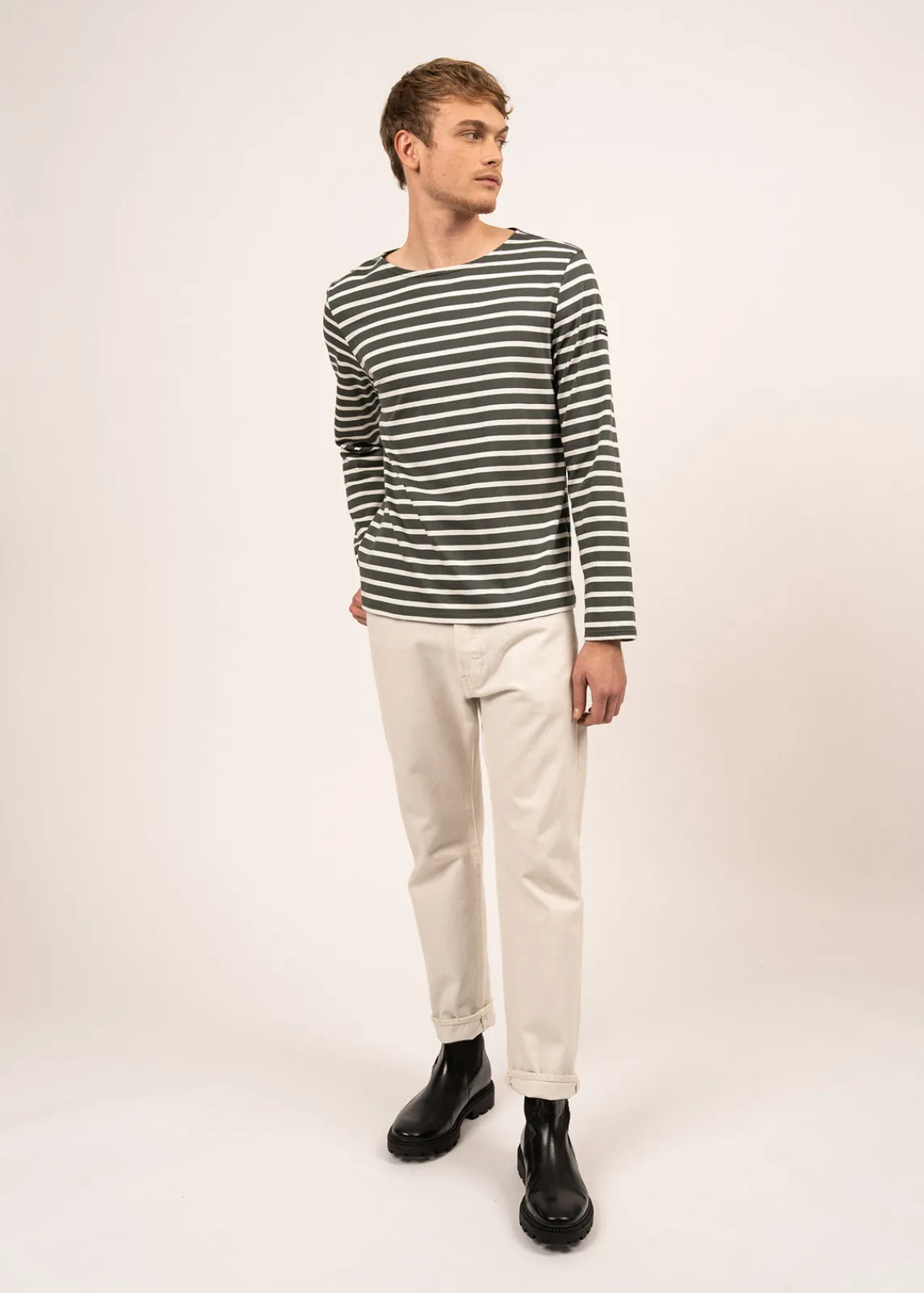 SAINT JAMES Marinières*Marinière mixte Minquiers Vegetal/ecume