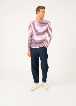 SAINT JAMES Marinières*Marinière mixte Minquiers Ecume/prune