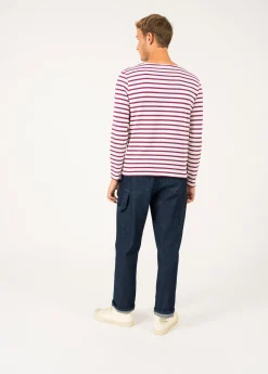 SAINT JAMES Marinières*Marinière mixte Minquiers Ecume/prune