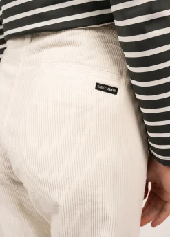 SAINT JAMES Pantalons & Shorts*Pantalon en velours Tess Blancd'hiver