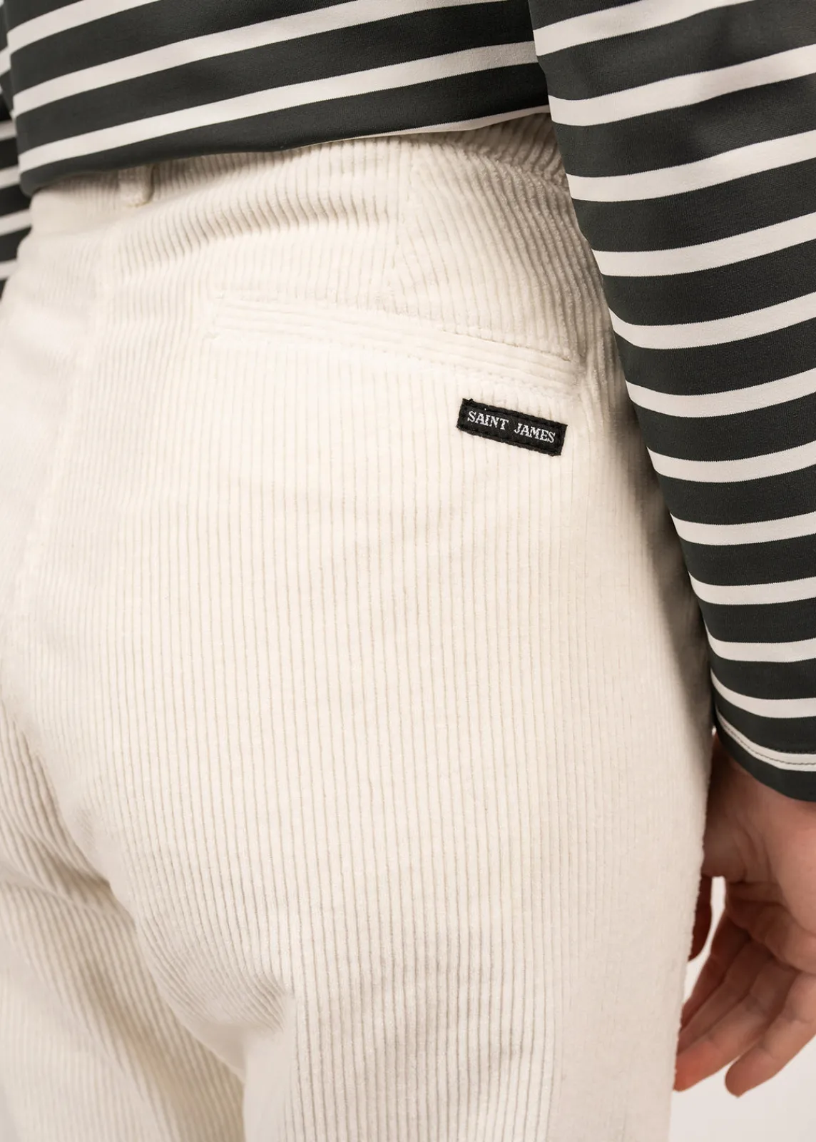 SAINT JAMES Pantalons & Shorts*Pantalon en velours Tess Blancd'hiver