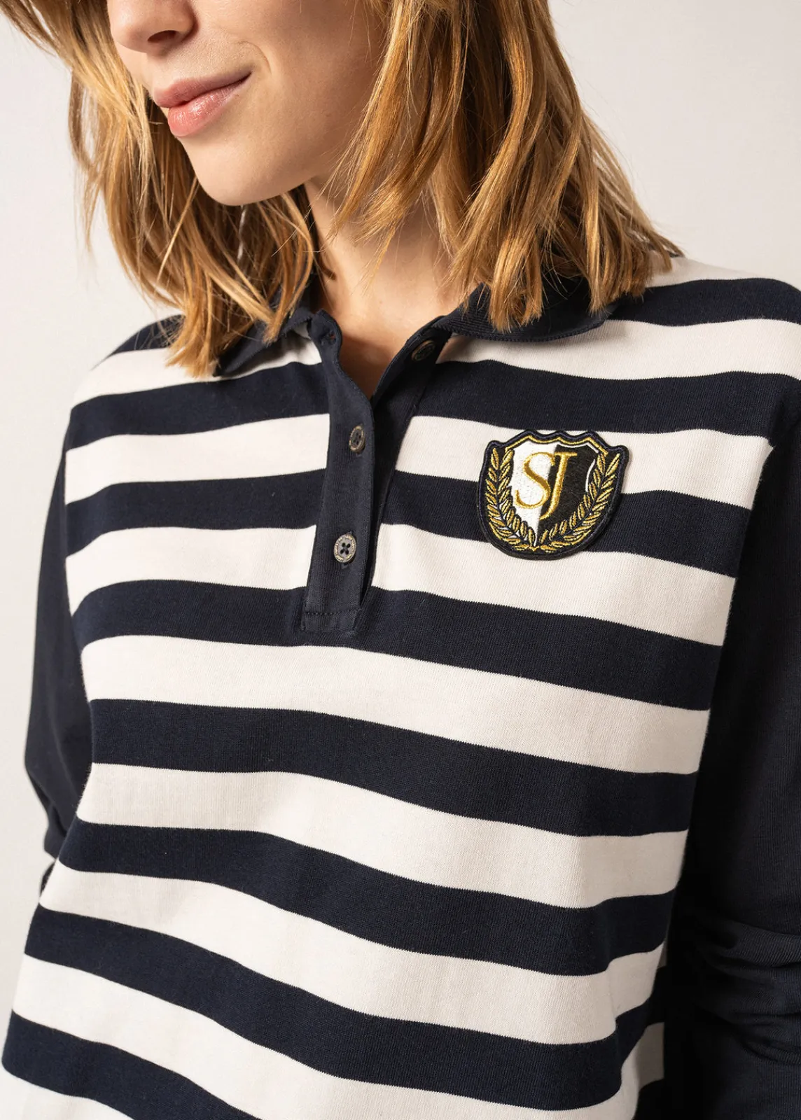 SAINT JAMES Polos & T-shirts*Polo en coton Soline Amiral/ecume