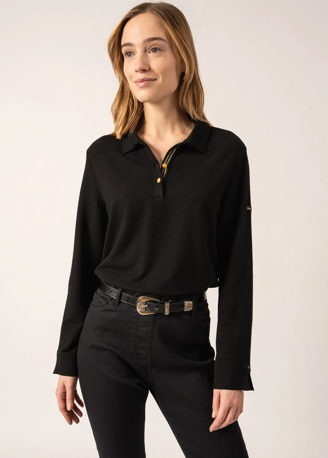 SAINT JAMES Polos & T-shirts*Polo en molleton Stéphanie Noir