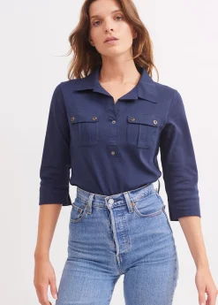 SAINT JAMES Polos & T-shirts*Polo manches 3/4 Oléron Marine