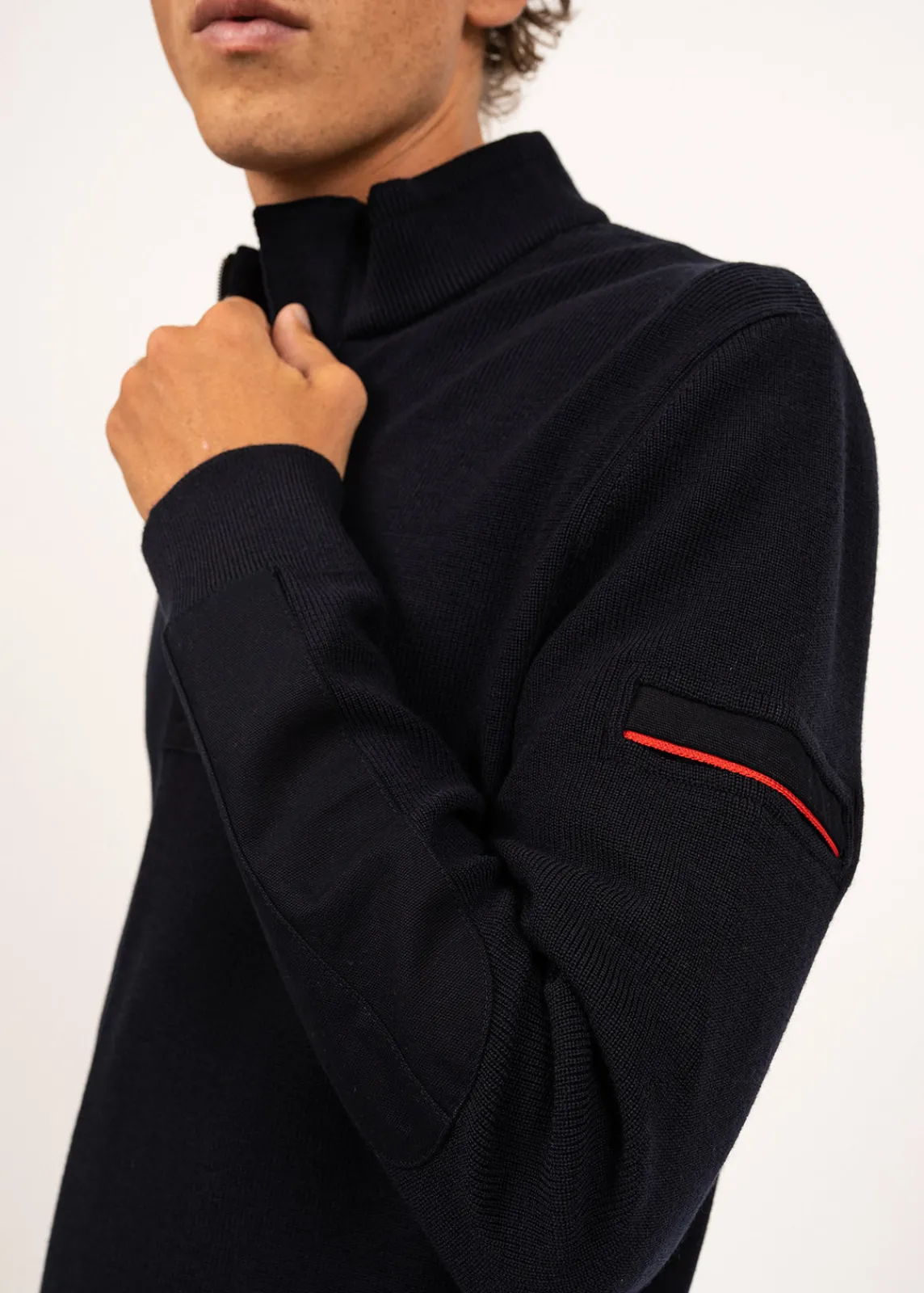 SAINT JAMES Pulls & Gilets*Pull col montant zippé Loup de mer Navy