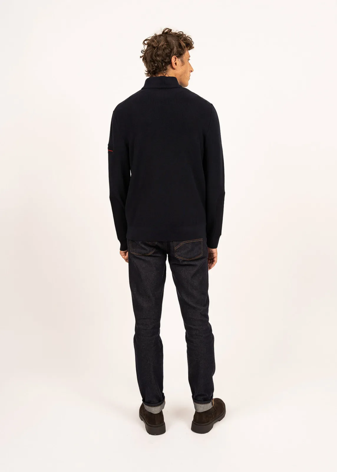 SAINT JAMES Pulls & Gilets*Pull col montant zippé Loup de mer Navy