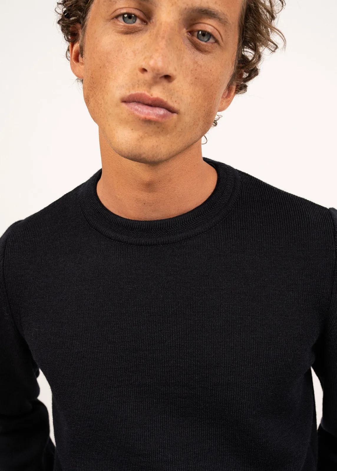 SAINT JAMES Pulls & Gilets*Pull col rond Locronan Navy