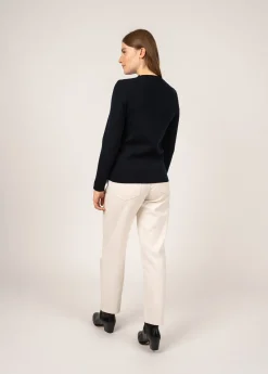 SAINT JAMES Pulls & Gilets*Pull col V Bréhat Navy