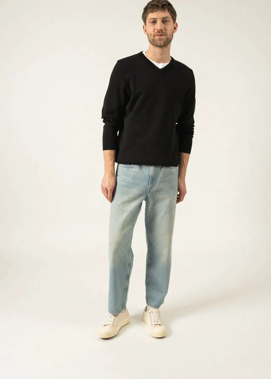 SAINT JAMES Pulls & Gilets*Pull col V Cuirasse Noir