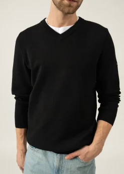 SAINT JAMES Pulls & Gilets*Pull col V Cuirasse Noir