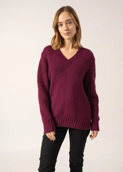 SAINT JAMES Pulls & Gilets*Pull col V Gavarnie Prune