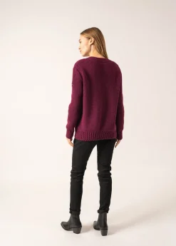 SAINT JAMES Pulls & Gilets*Pull col V Gavarnie Prune