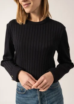 SAINT JAMES Pulls & Gilets*Pull en côtes plates Rivage Navy