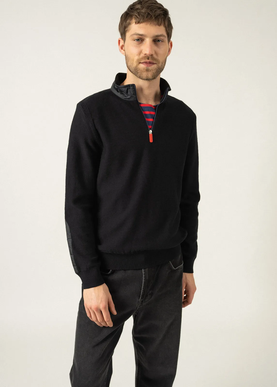 SAINT JAMES Pulls & Gilets*Pull en laine mélangée Pomeroy Navy