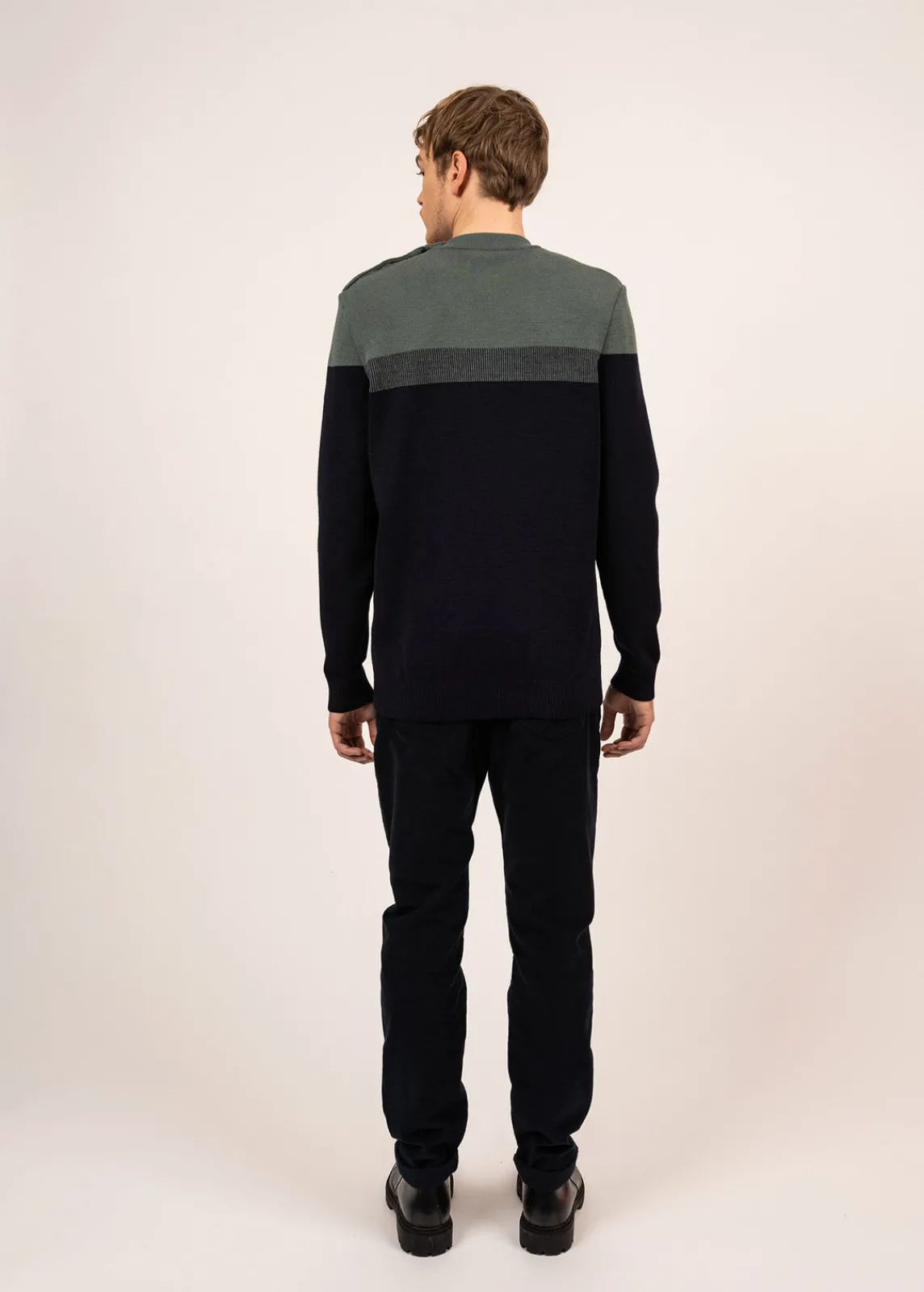 SAINT JAMES Pulls Marins*Pull marin Aquitaine Marine/vegetal